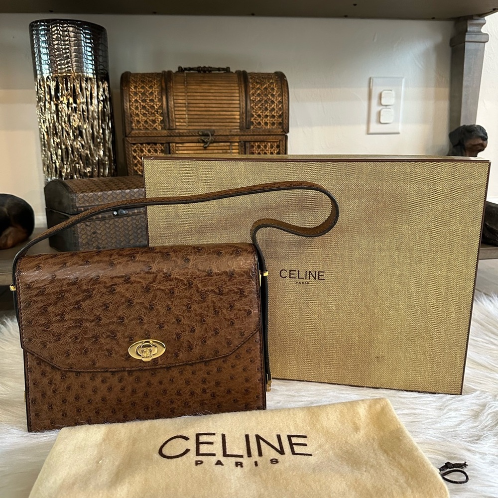 Vintage Rare Celine Ostrich Bag - Picture 4 of 17
